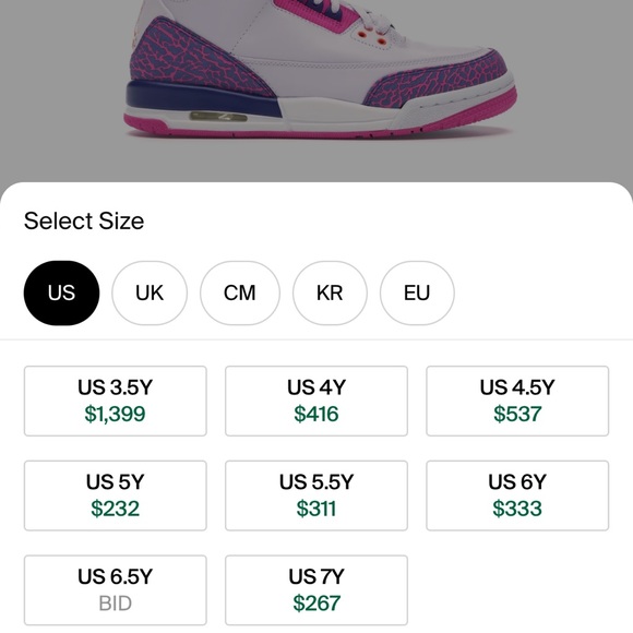 Jordan retro 3 gs size 6y - Picture 8 of 8